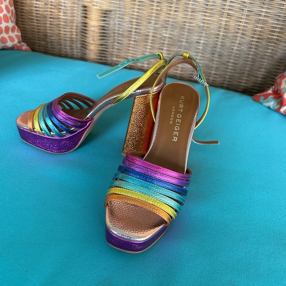Kurt Geiger Pierra Multicolor Platform Sandals - Picture 5 of 9